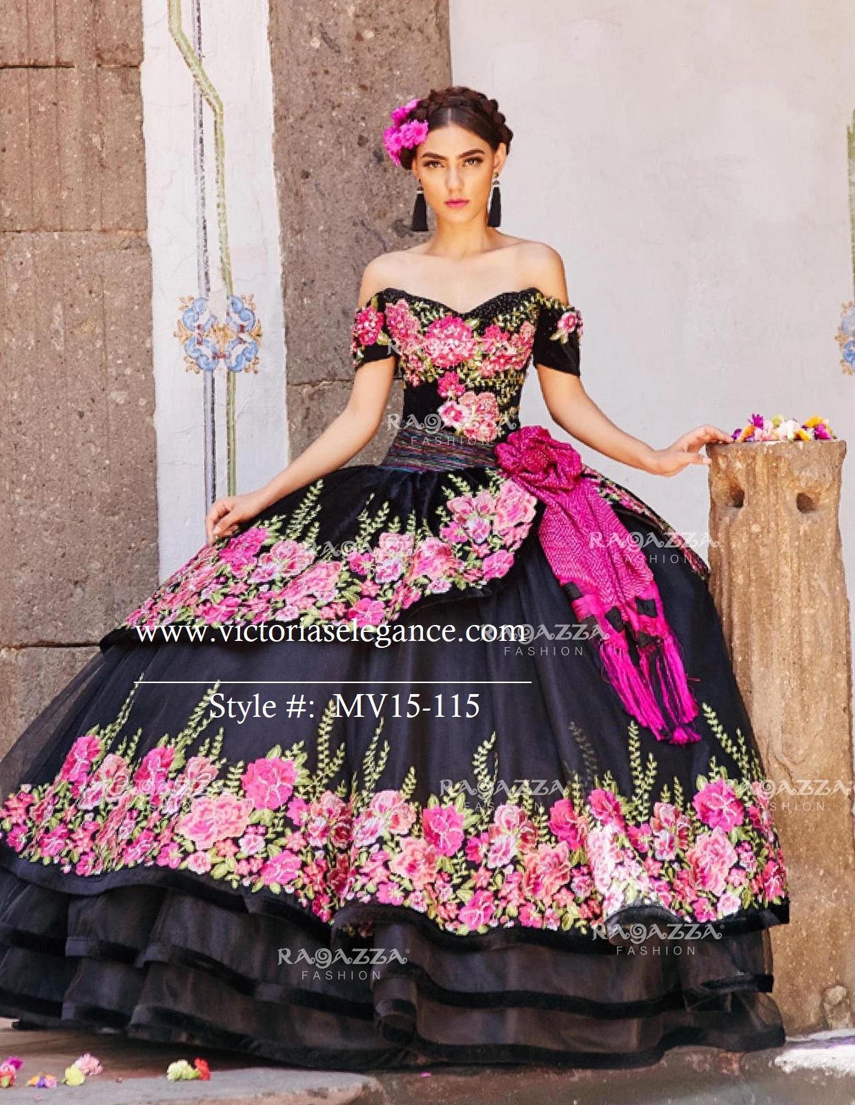 Ragazza Fashion Floral Charro Ball Gown