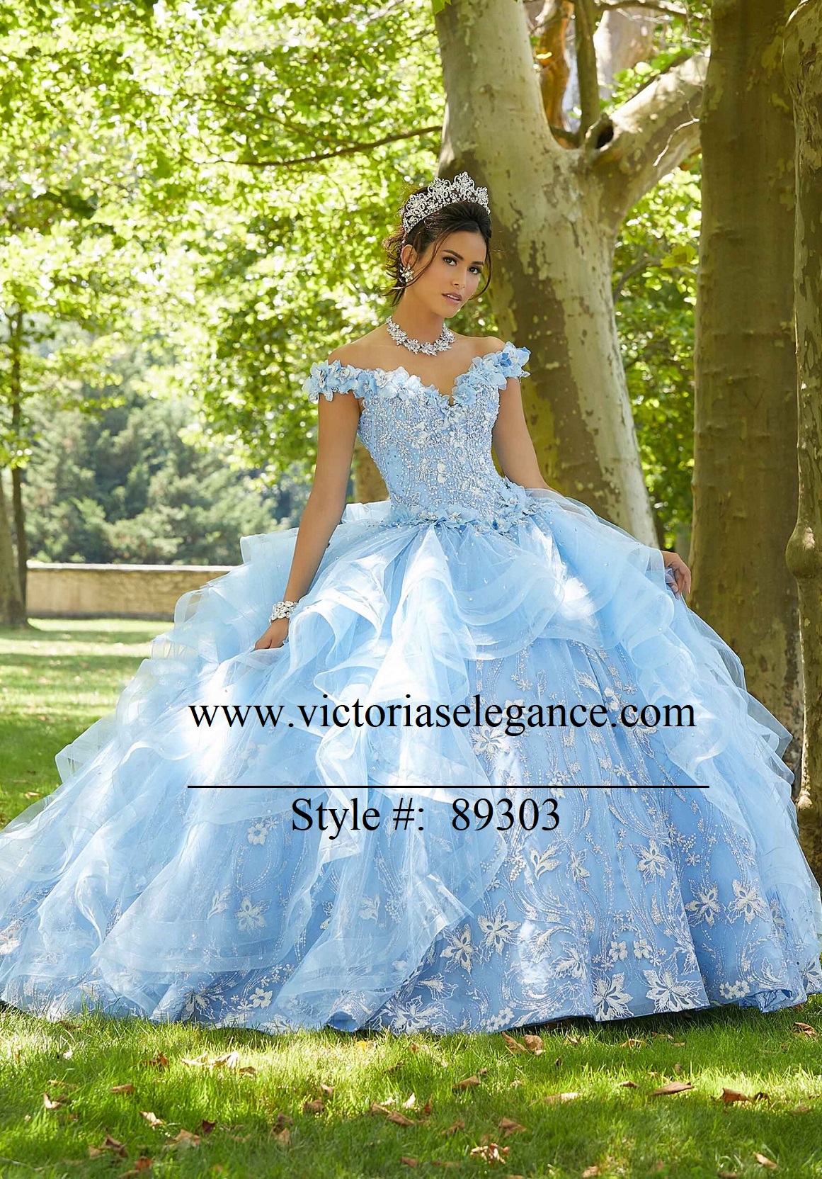 Morilee 3D Floral Glitter Tulle Quinceañera Dress