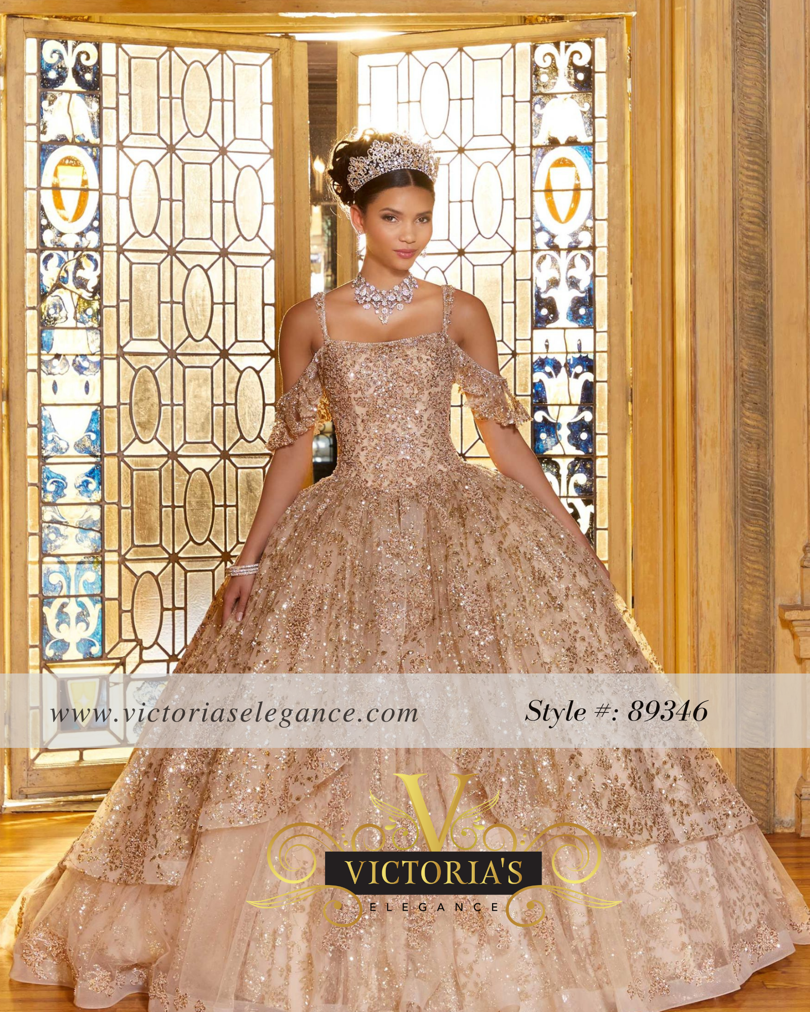 Morilee Allover Patterned Sequined Quinceañera Dress - Victoria's Elegance  Quinceañera & Bridal