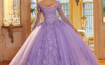Morilee Embroidered Appliqués Quinceañera Dress with Long Sleeves