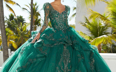 Morilee Flounced Glitter Embroidered Quinceañera Dress
