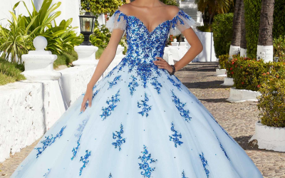 Morilee Contrasting Beaded and Embroidered Quinceañera Dress