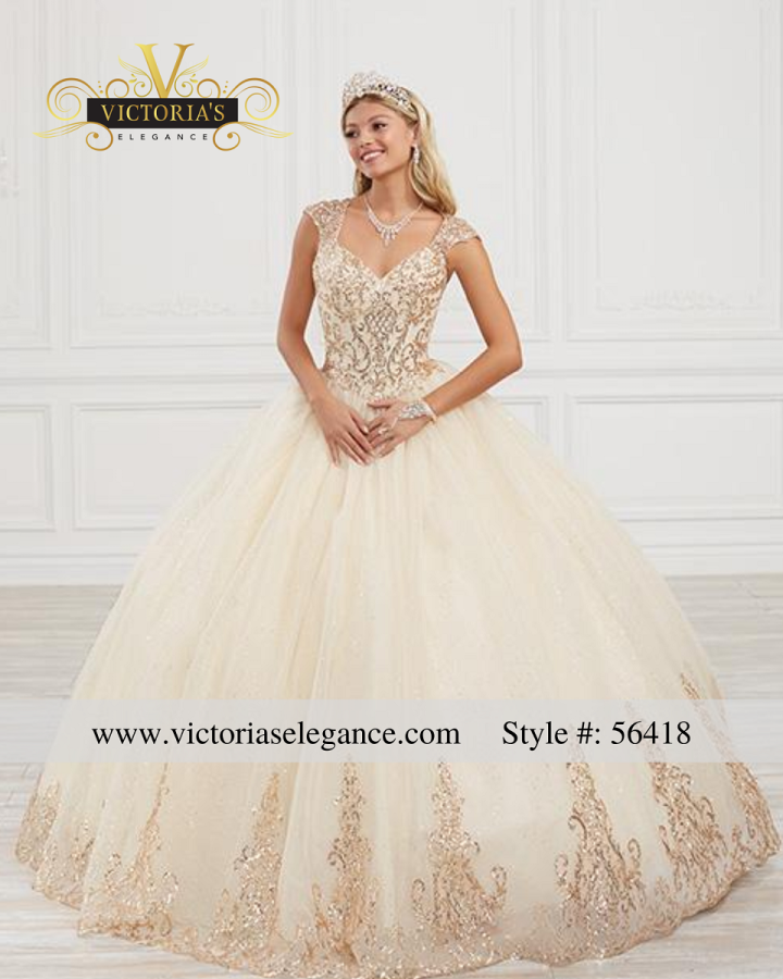 House of Wu Tulle Ball Gown with Cap Sleeves