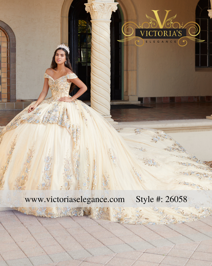 House of Wu Two Piece High-Low Ball Gown with Royal Train