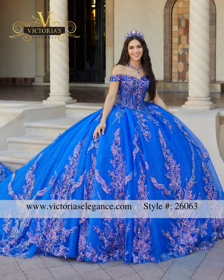 House of Wu Off The Shoulder Floral Embroidered Ball Gown