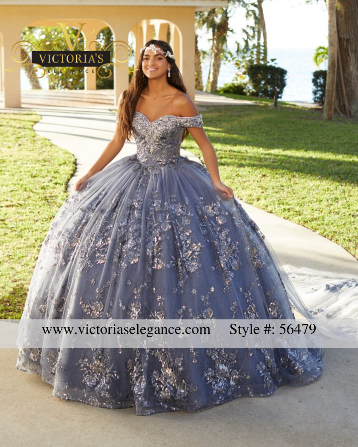 House of Wu Beaded Off The Shoulder Ball Gown